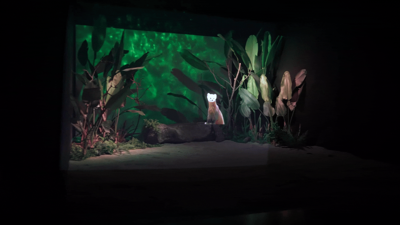 Life-size holographic deer